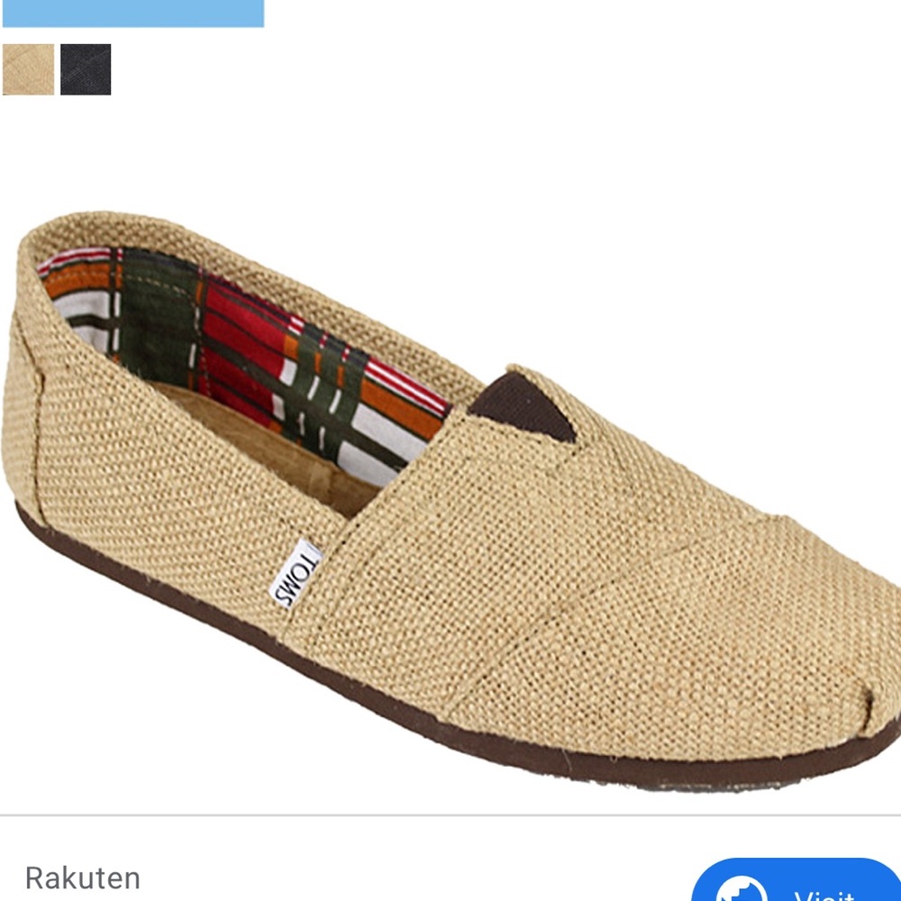 COPY - TOMS Classic Natural Burlap Slip-On 
Sneak…